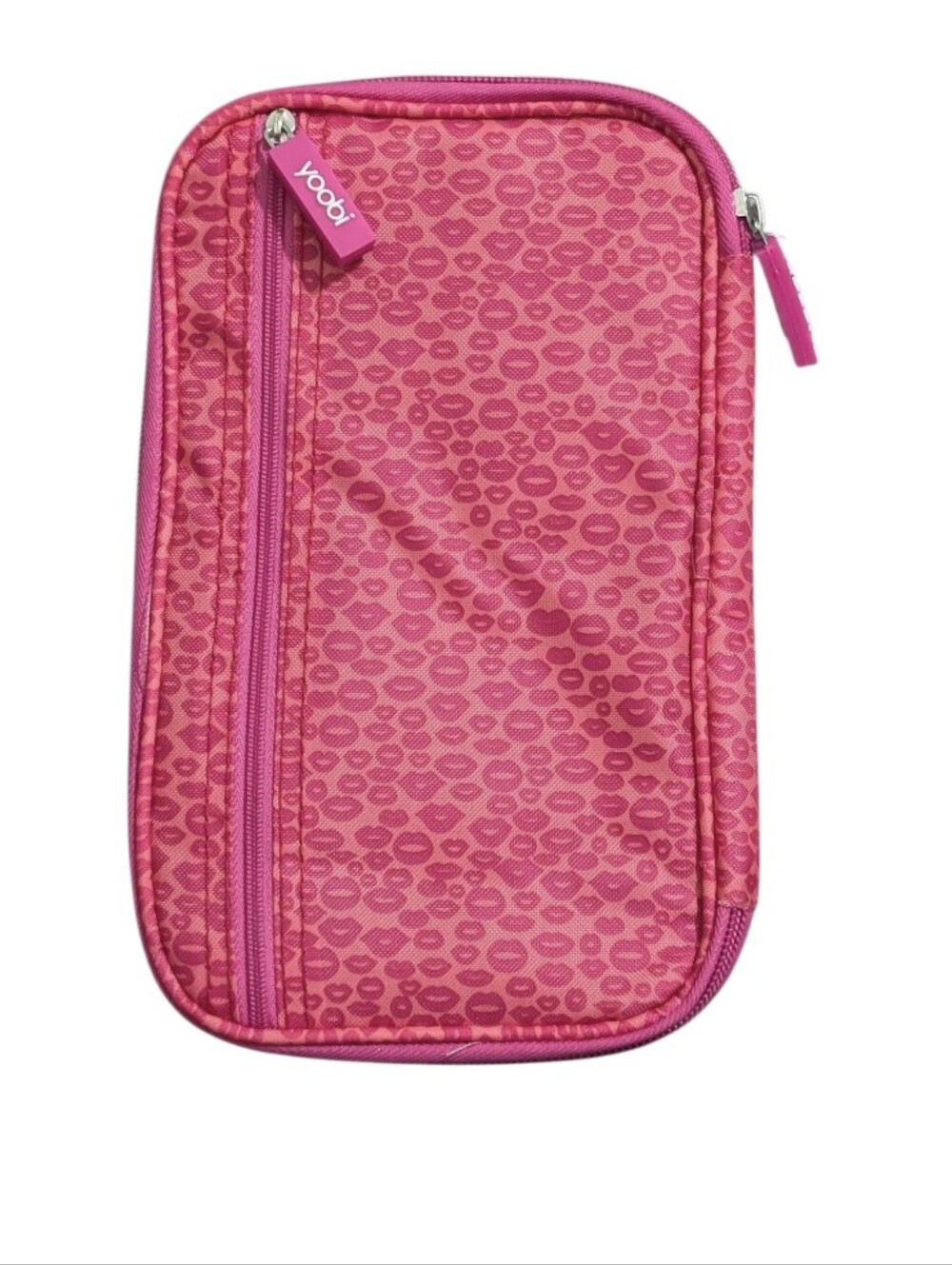 Pink Lip-Print Travel Pouch by Yoobi